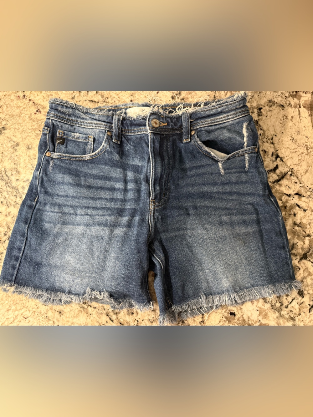 KanCan Distressed Blue Denim Cutoff Shorts